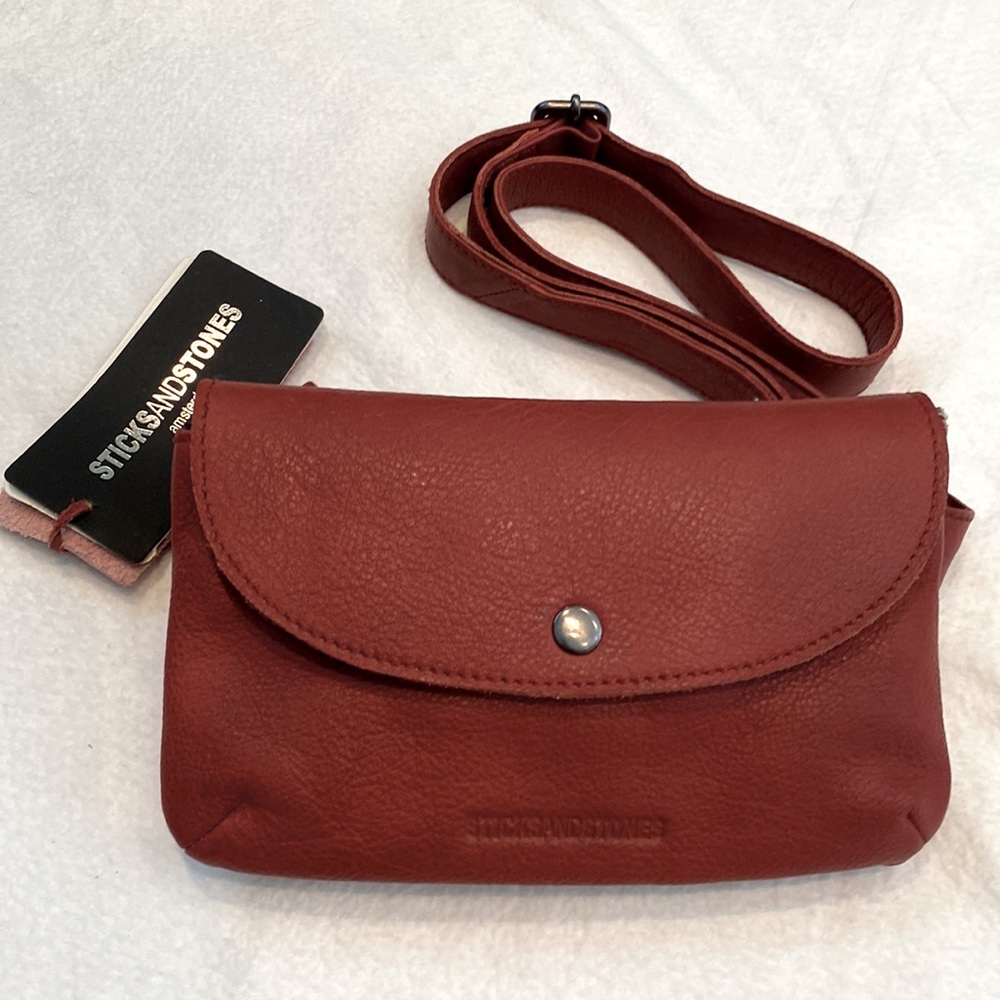 Leather Hip Bag, Fanny Pack, Cross Body Zippered and Snap